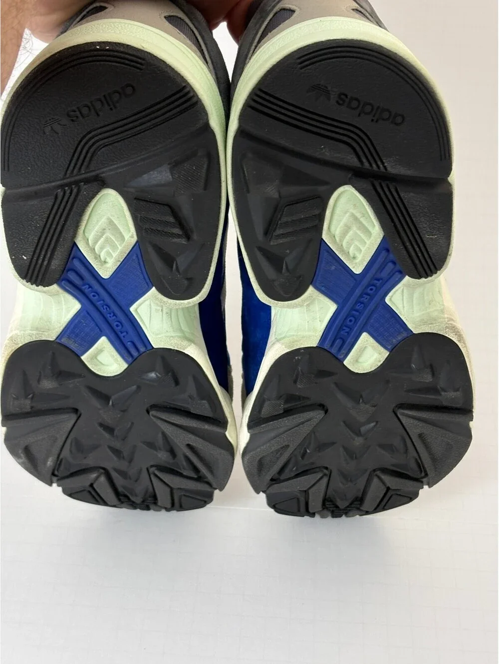 Adidas Yung-1 Blue Grey Suede Athletic Sneakers Size 10 US